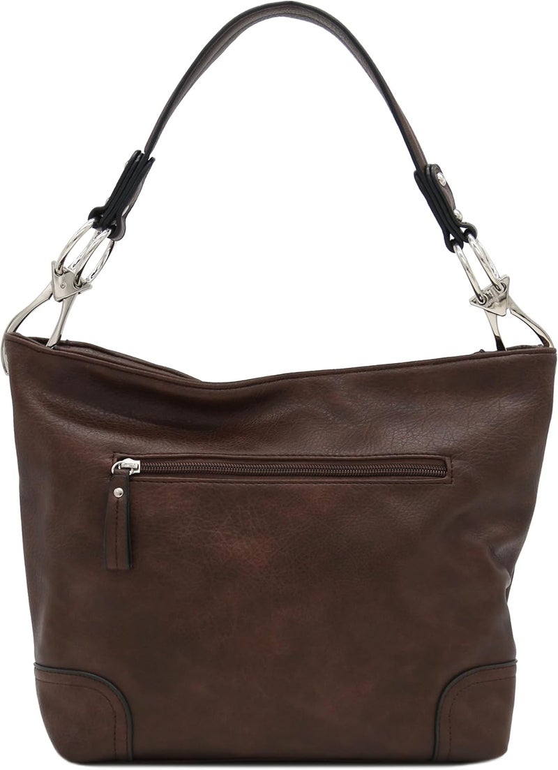 Alyssa Hobo Shoulder Bag with Big Snap Hook Hardware - Image 4